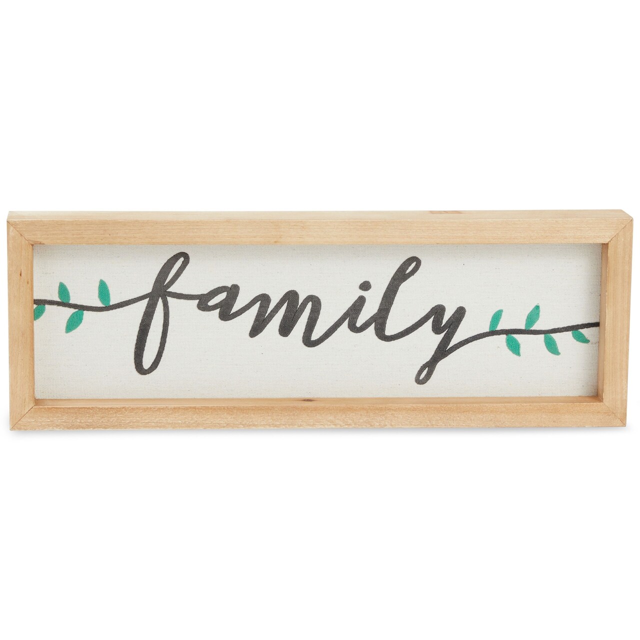 Wooden Family Sign 17" x 6", Rustic Hanging Farmhouse Wall Decor for Home